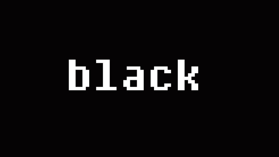 White text on a black background