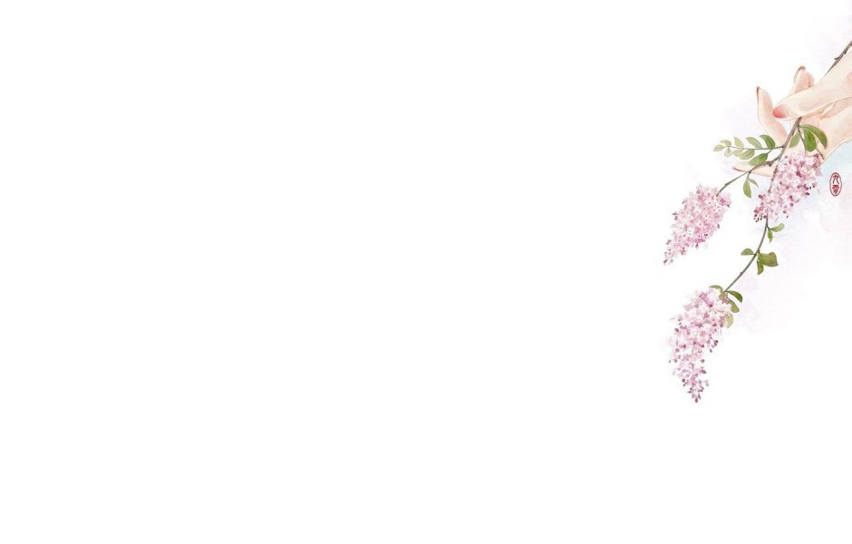 White background with flowers minimalism