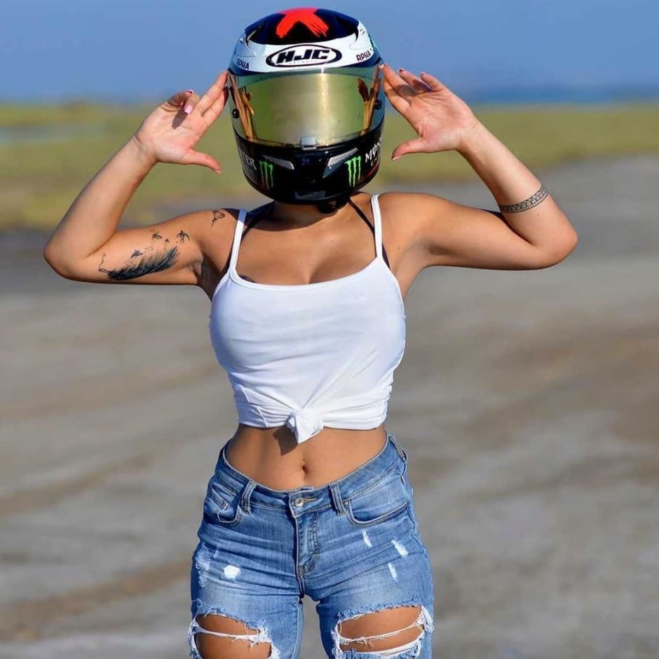 Girl in a helmet