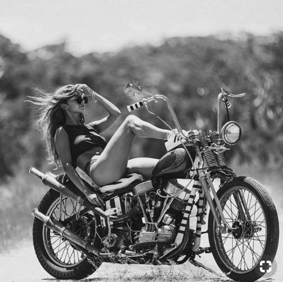 Sexy girls on Soviet motorcycles