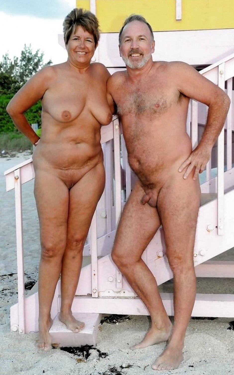 Naked elderly couples