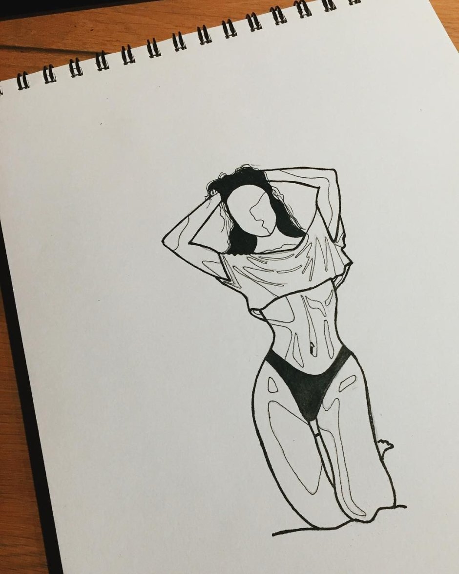 Women's silhouette with one line