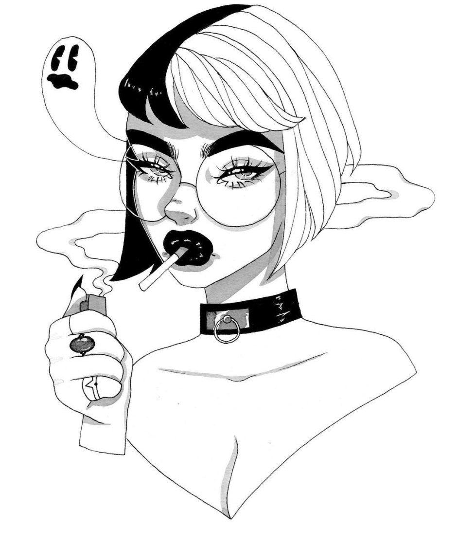 Girls with a pencil in the sketchbook