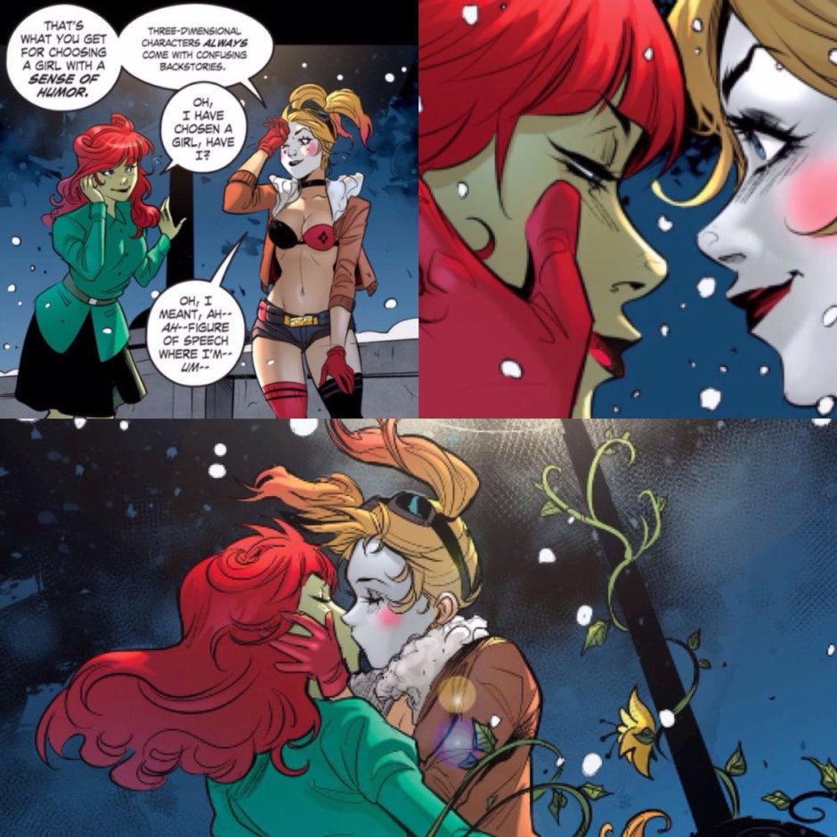 Harley Quinn and poisonous ivy kiss