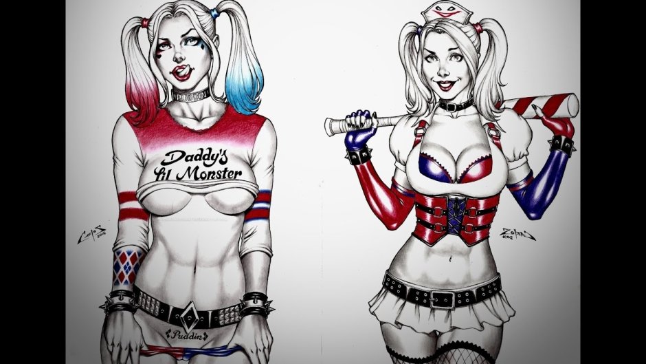 Harley Quinn Sketch in full growth