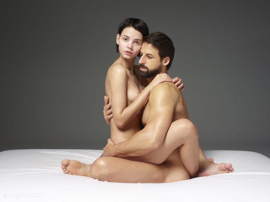 Naked man and woman standing