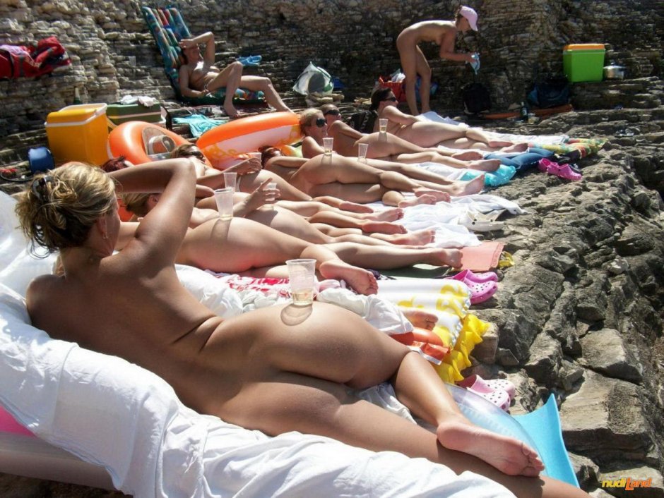 Naked on a textile beach