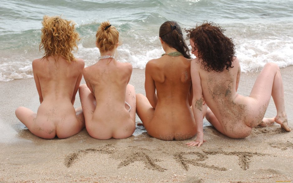 Naked priests of nudists on the beach