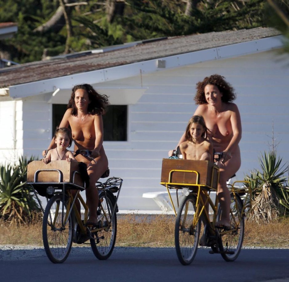 Family nudist beach