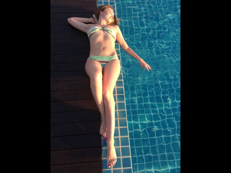 Anna Nikiforova in a swimsuit