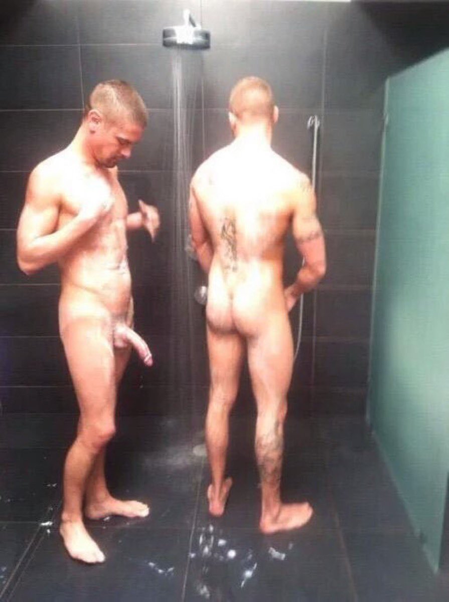 Men showering nude