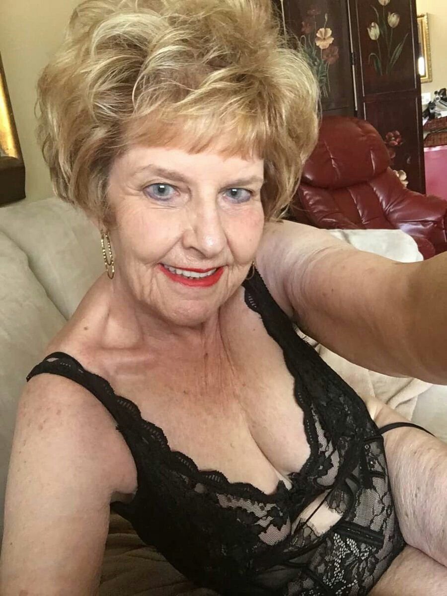 Elderly selfie woman