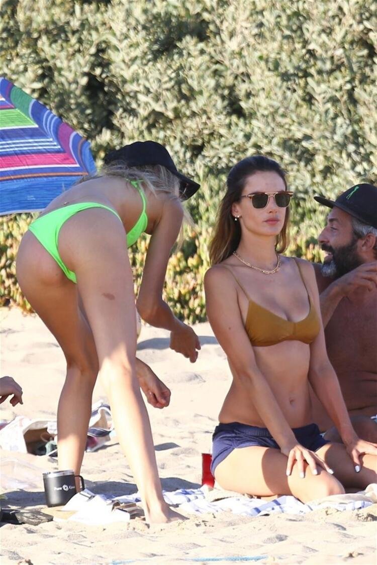 Naked people on a regular beach
