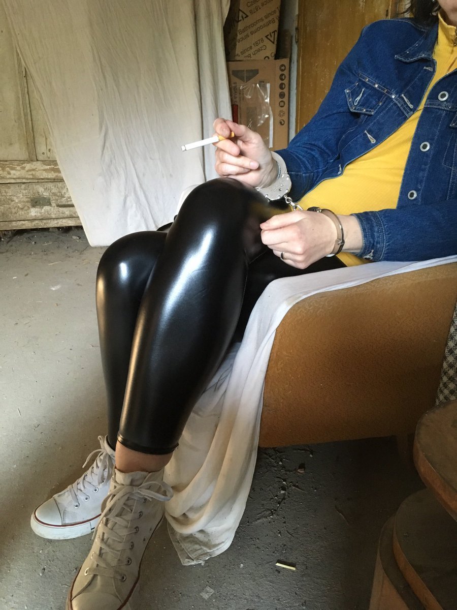 Jerked on leather leggings