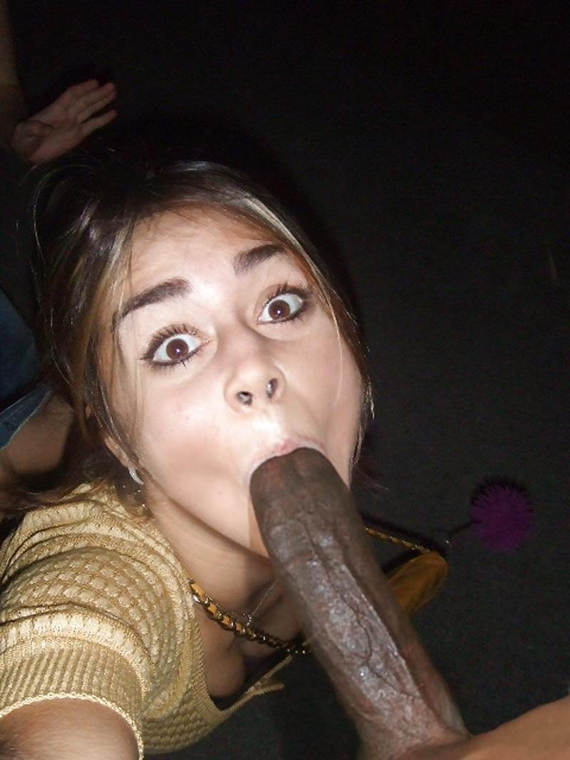 Selfies with a black member in the mouth