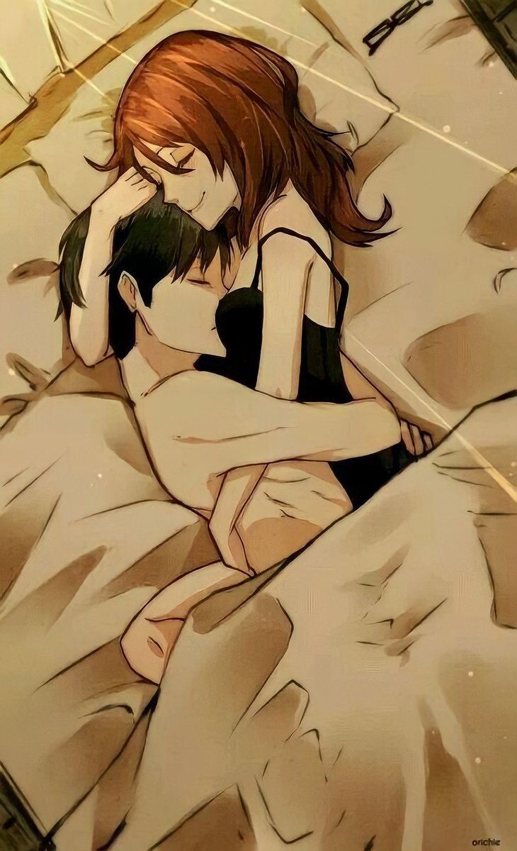 Anime the couple is sleeping