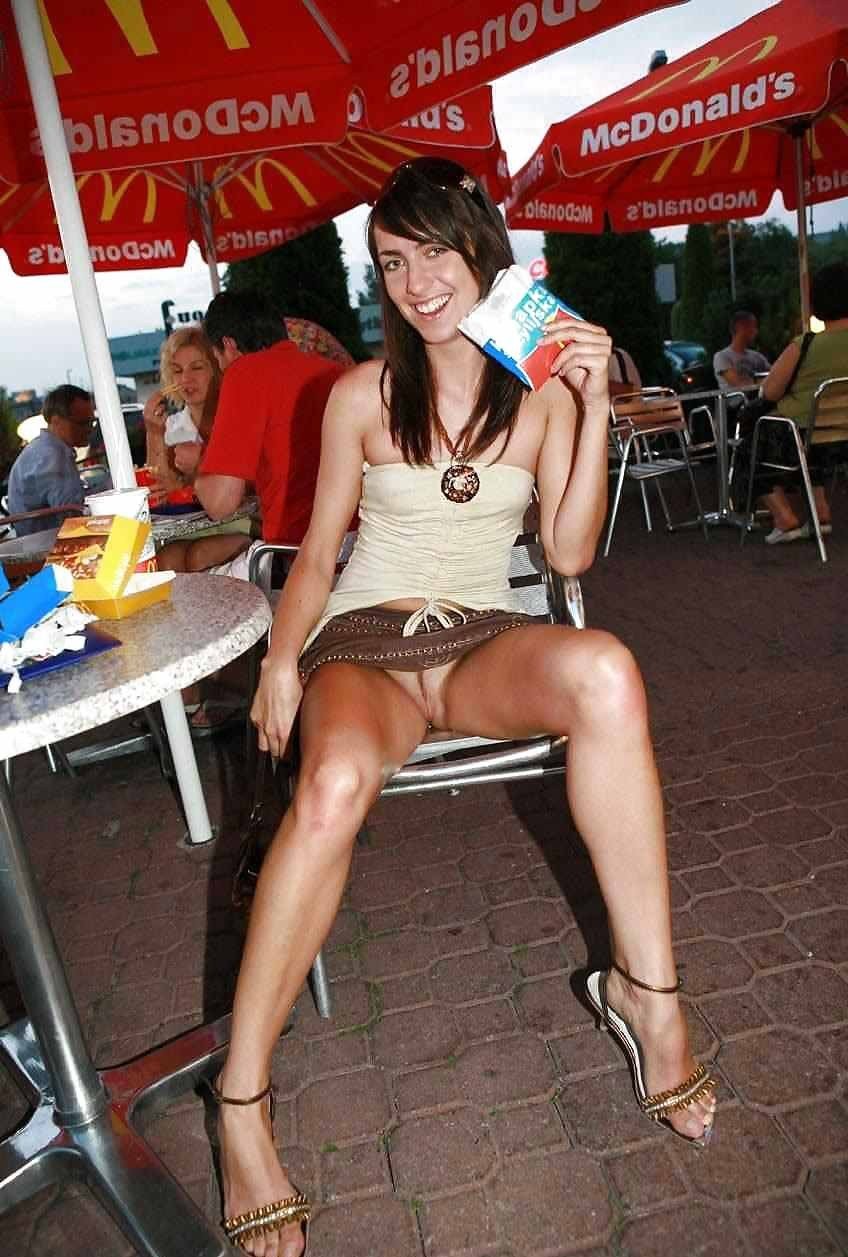 Girls without panties on the street