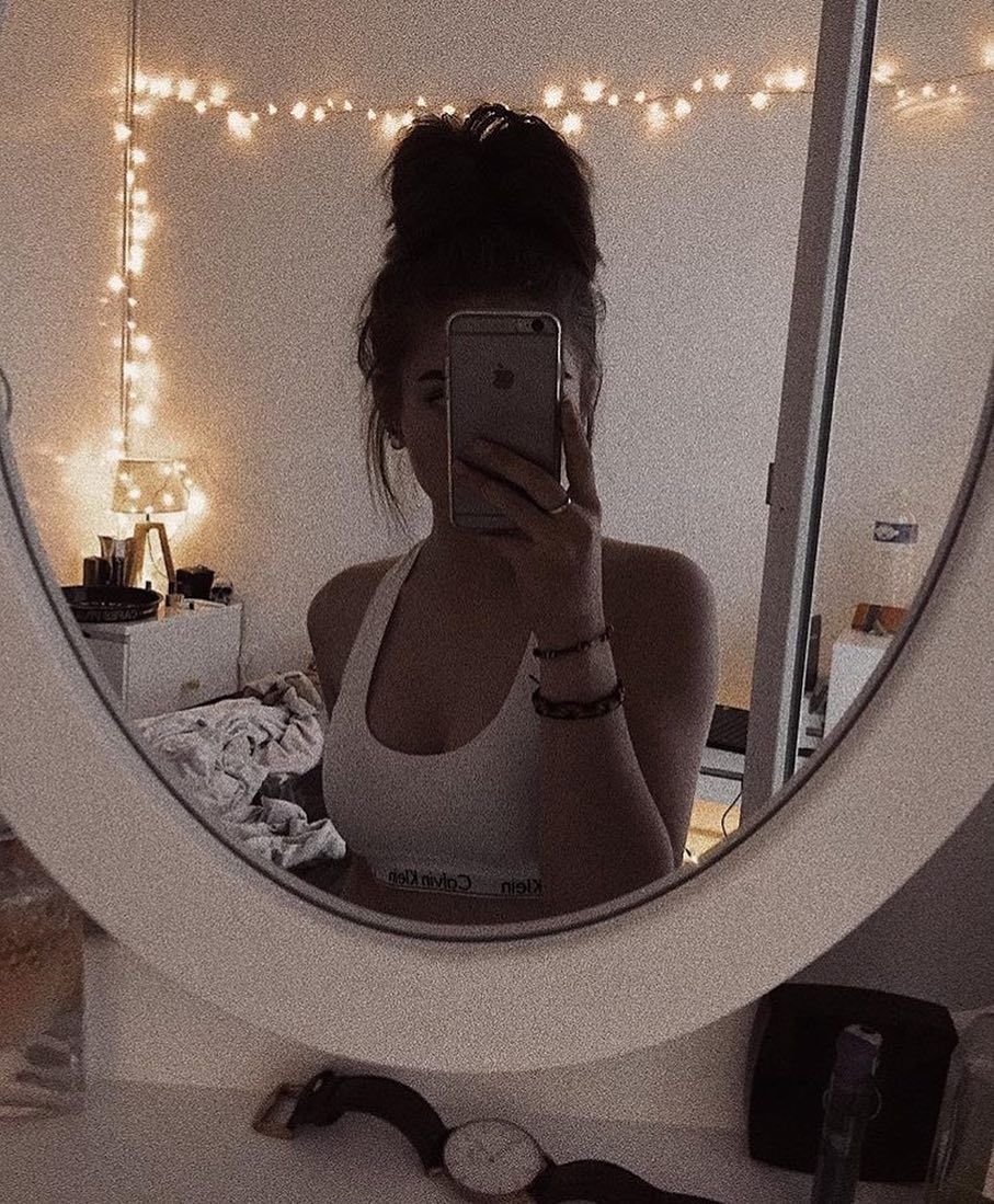 Beautiful girl in the mirror