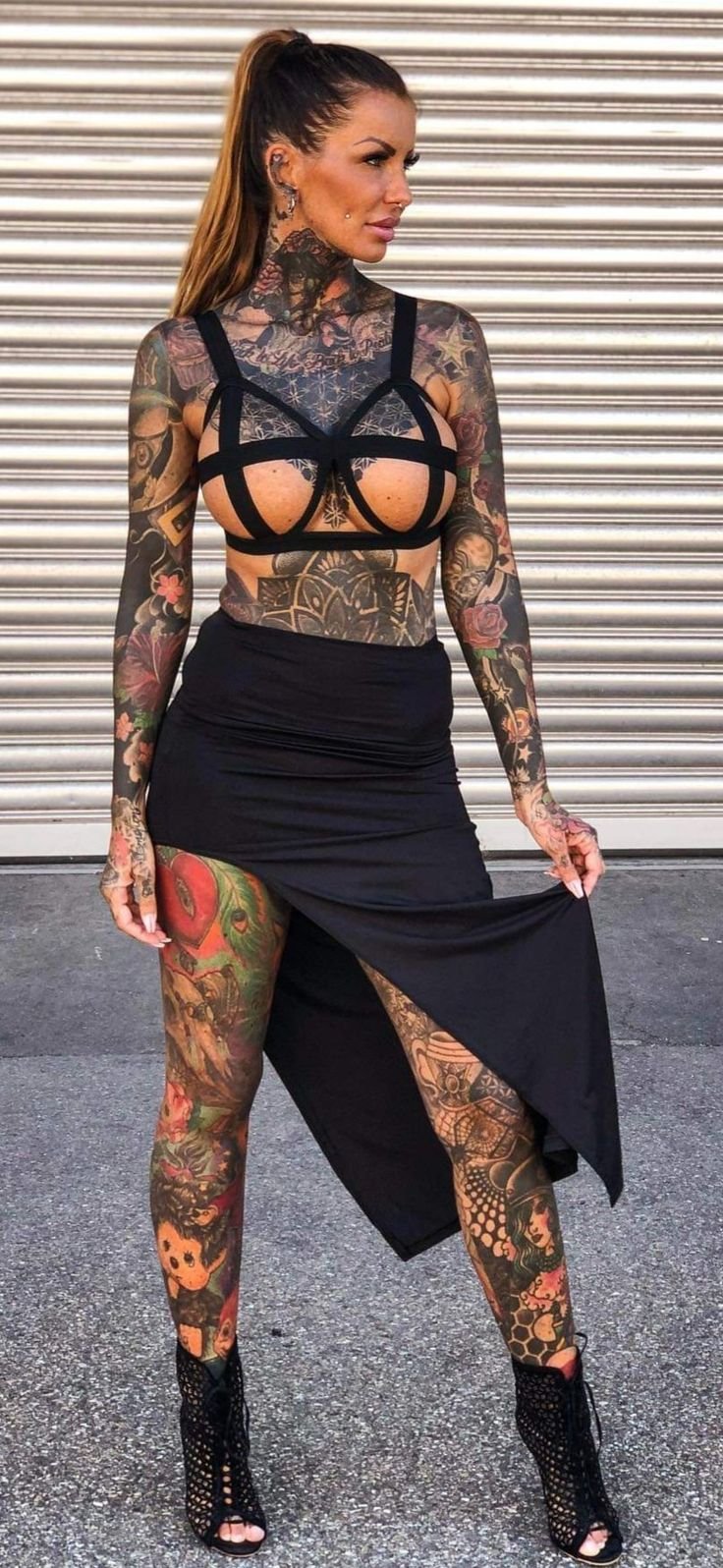 Nicole Stefan. Tattooed model