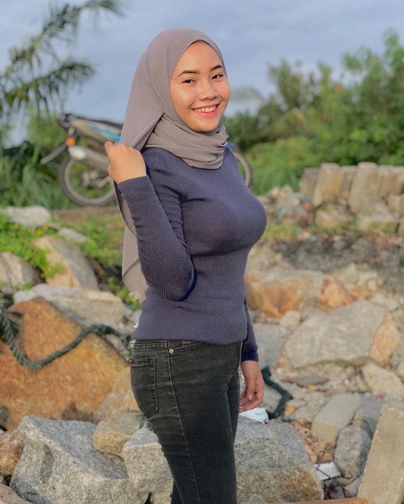 Indonesia hijab breast