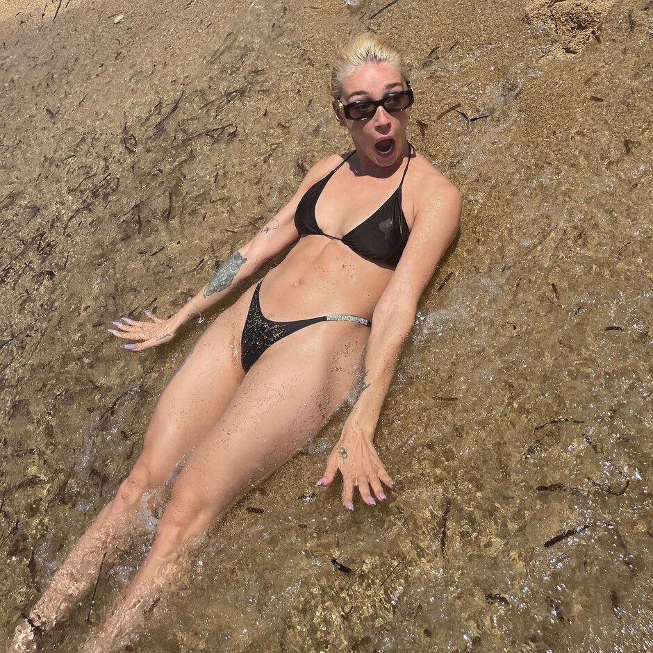 Nastya Ivleeva in a swimsuit
