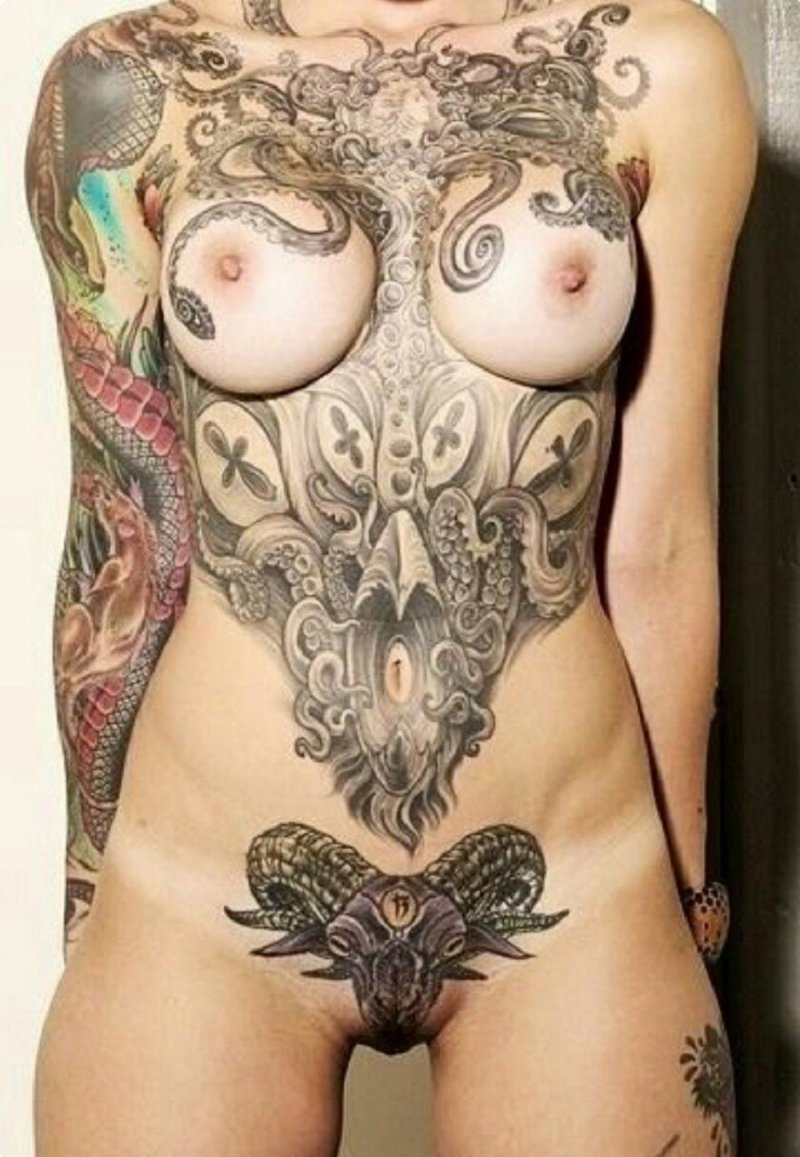 Nude's female tattoos