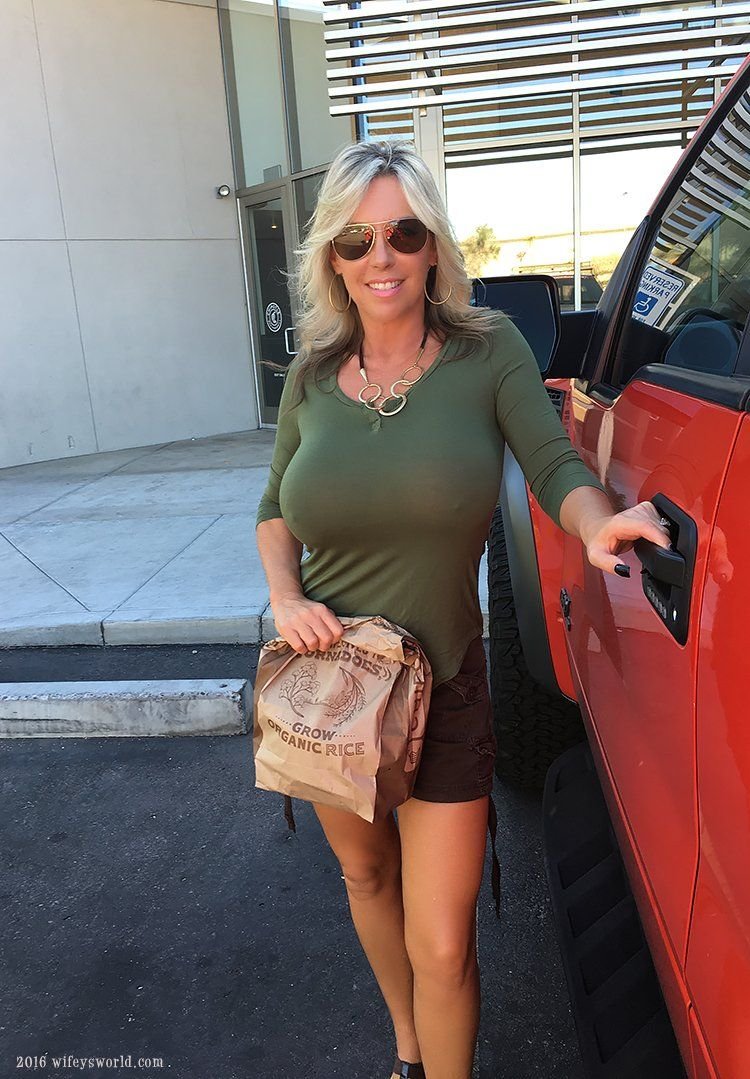 Sandra Trusteron in a dress