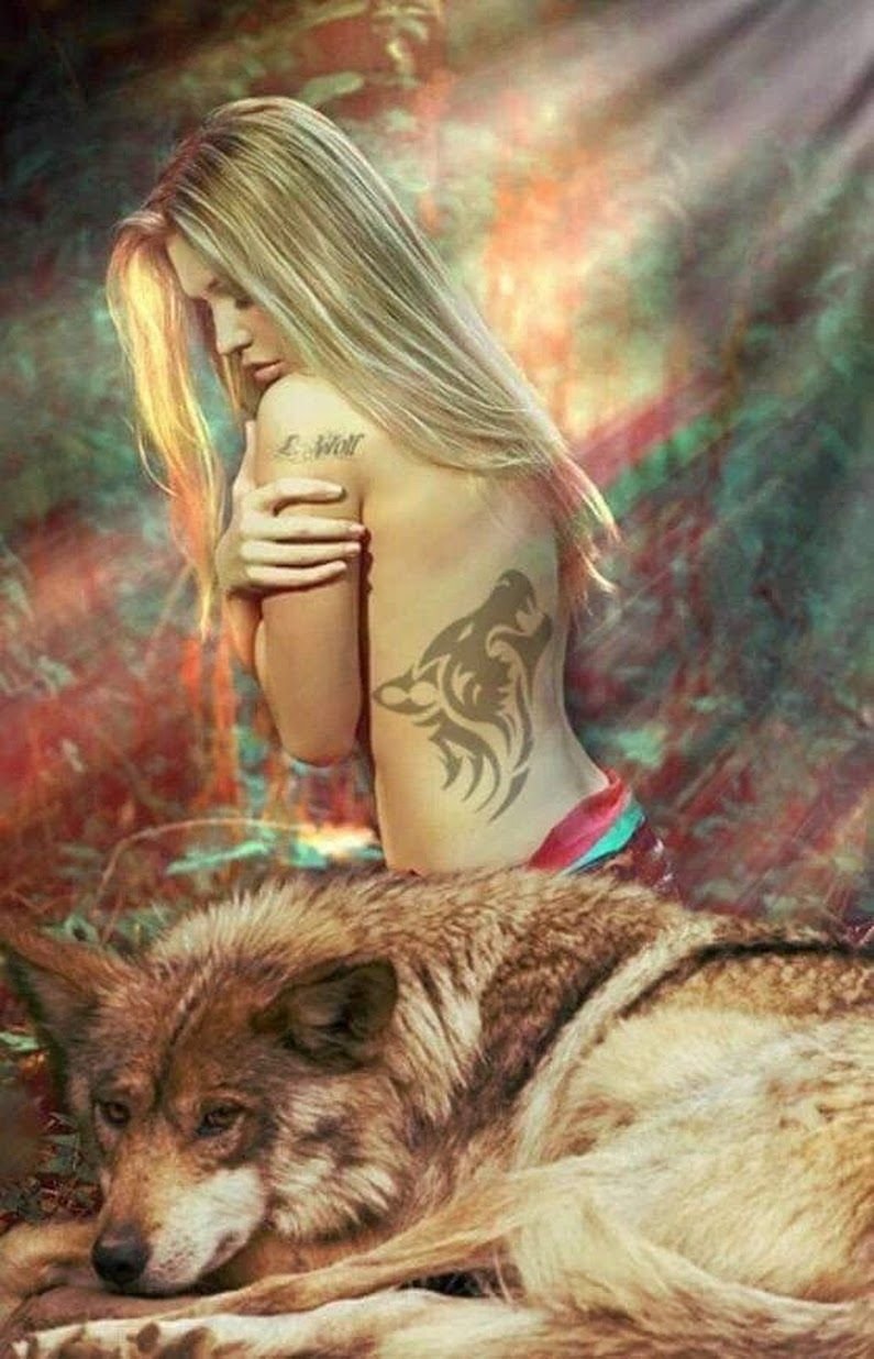 Girl with a wolf