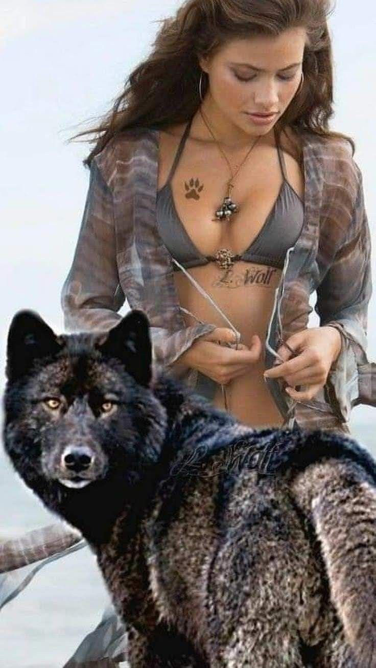 Girl with a wolf