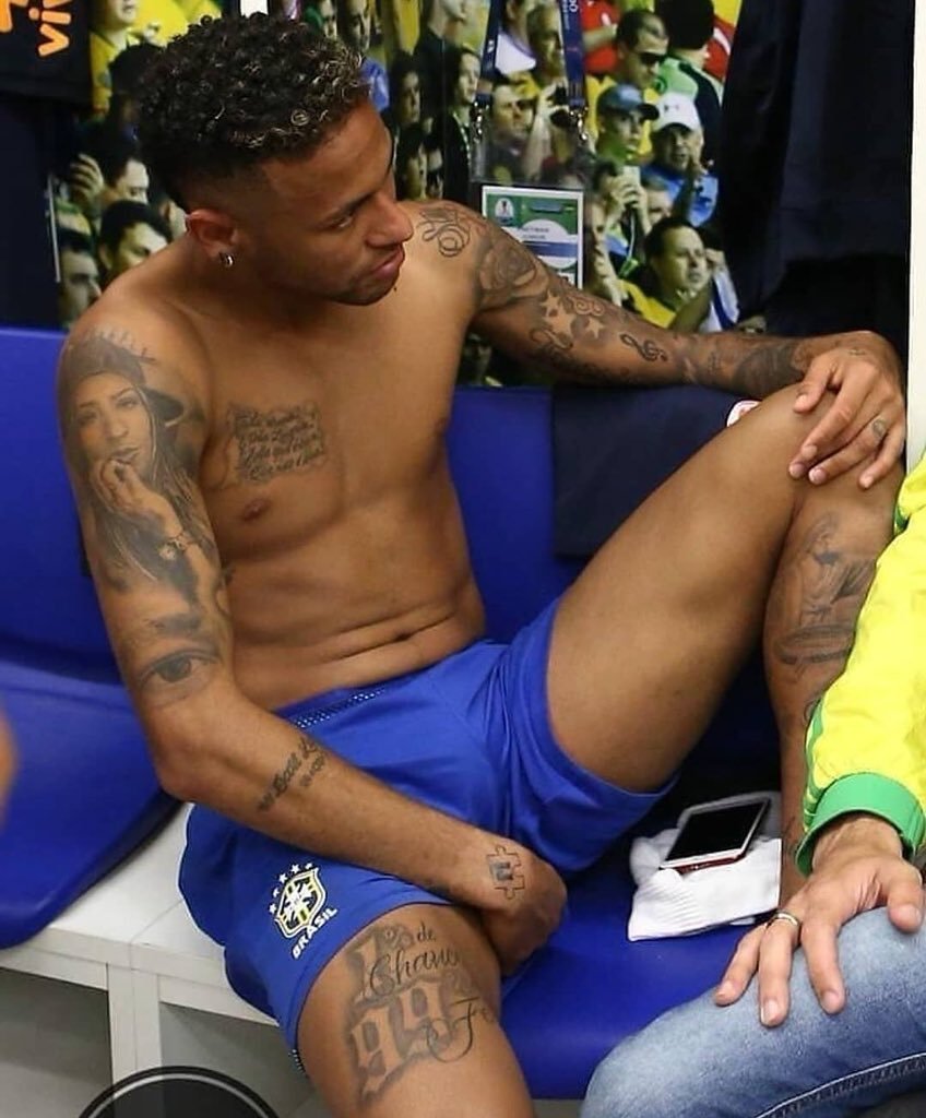 Neymar is a football player. Naked