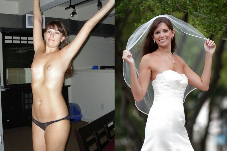 Beautiful Dressed undressed bride