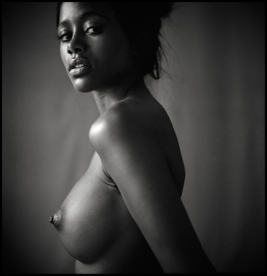 Standing nipples of black women