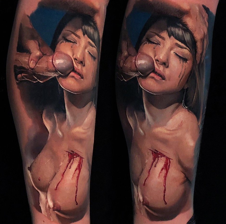 Tina Ruzina tattoo naked