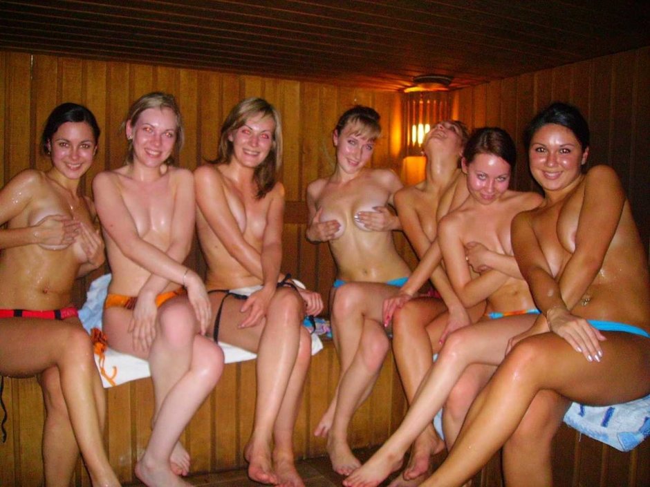 Girls Students in the sauna