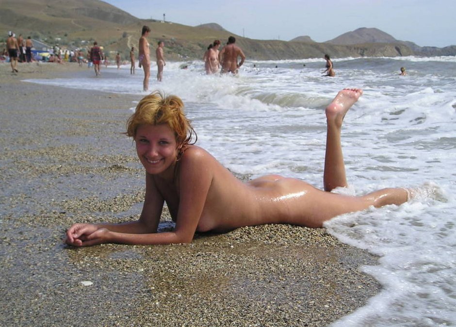 Naked on the beach of Crimea CFNM