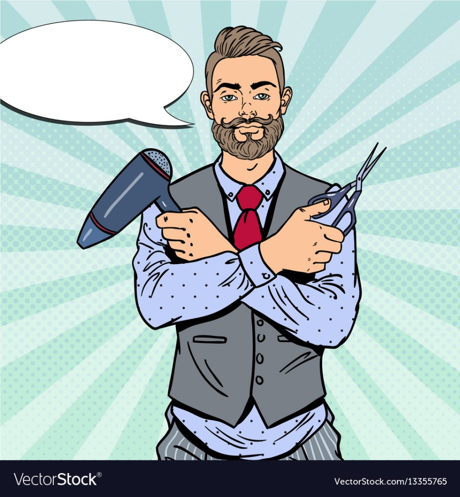 A hairdresser is a man drawn