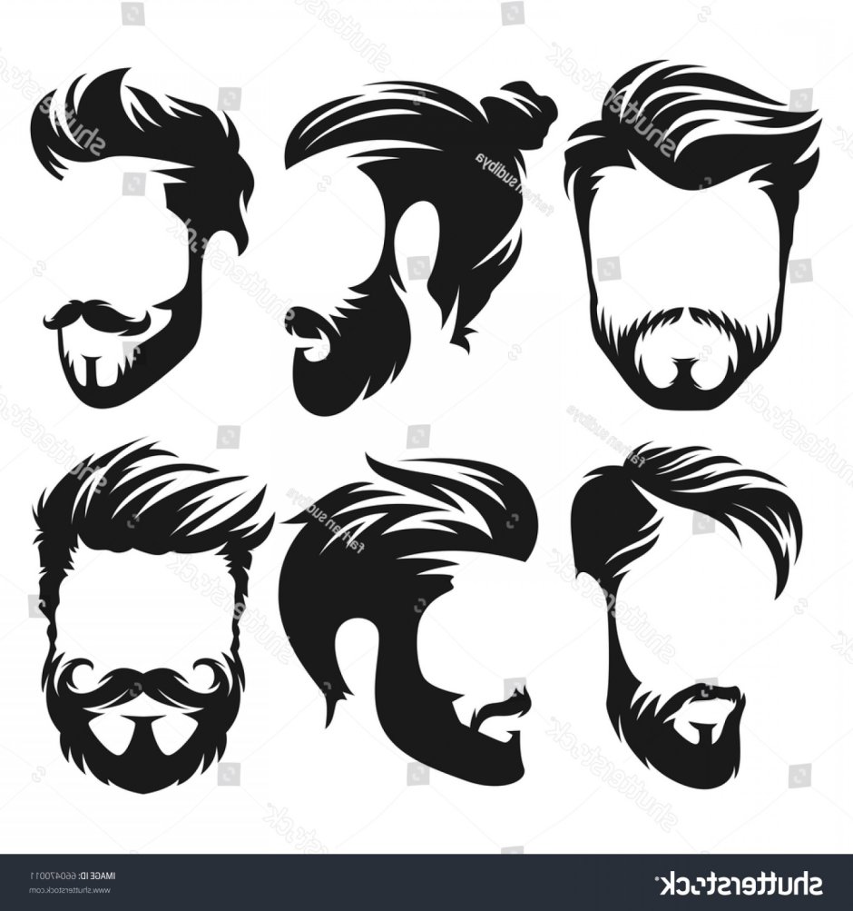 The silhouette of a male hairstyle