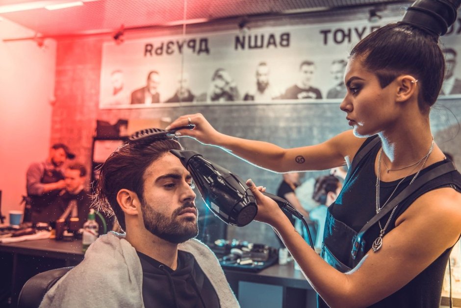 Hairdresser male and female