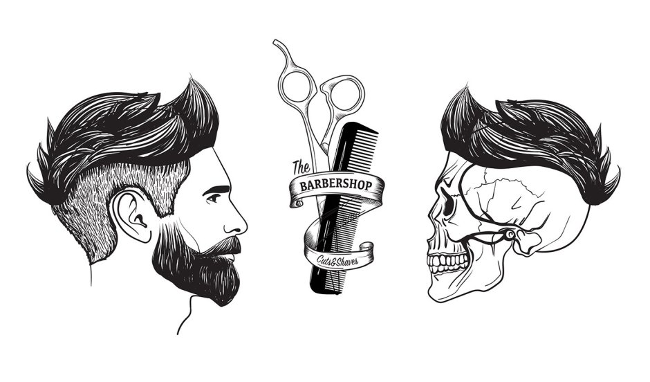 The logo of the male hairdresser