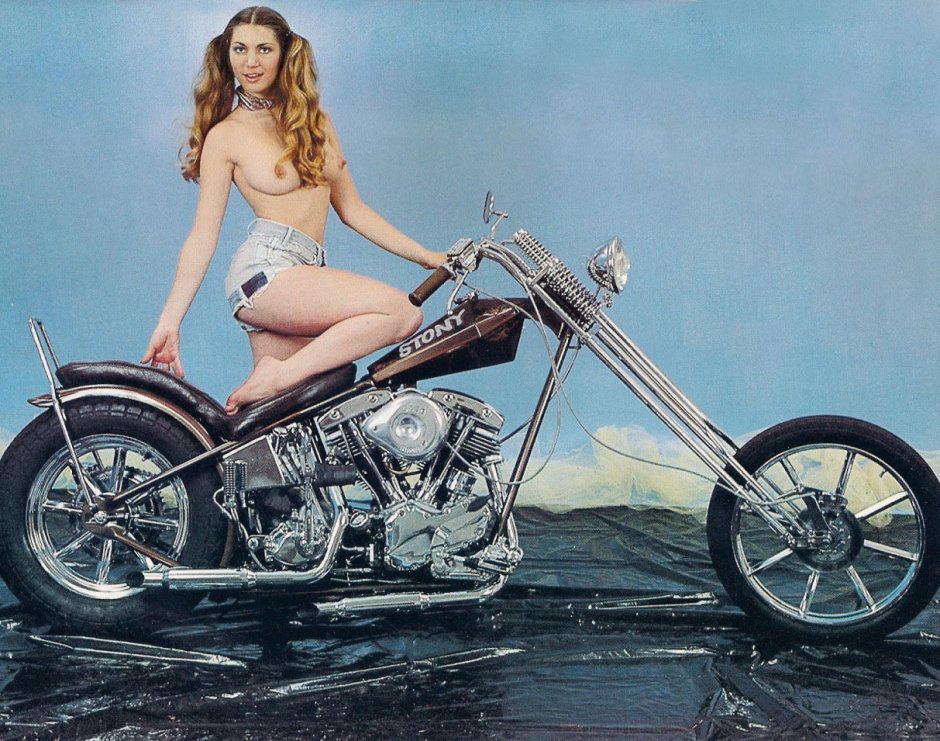 Motorcycles with girls choppers