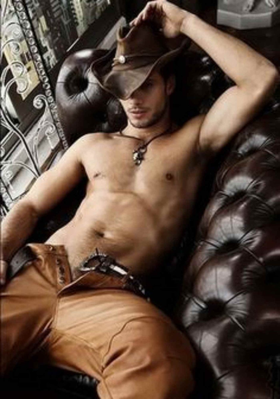Naked men in hats