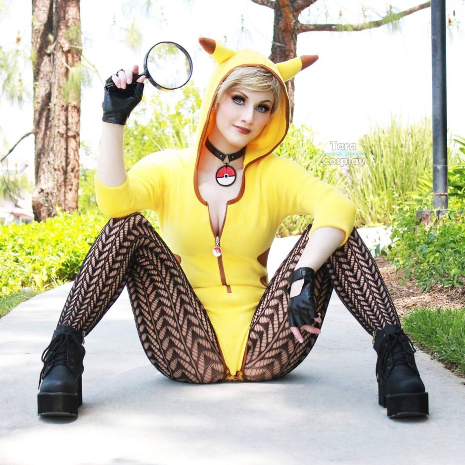 Girl in a T -shirt with Pikachu