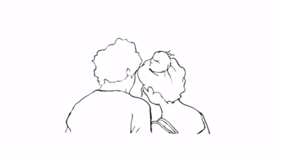 The outlines of the girl’s body