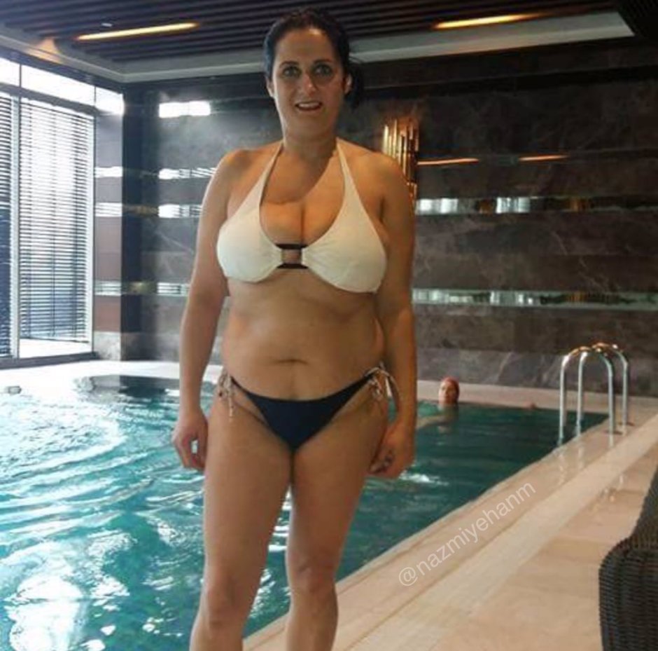 Arab mate in a swimsuit