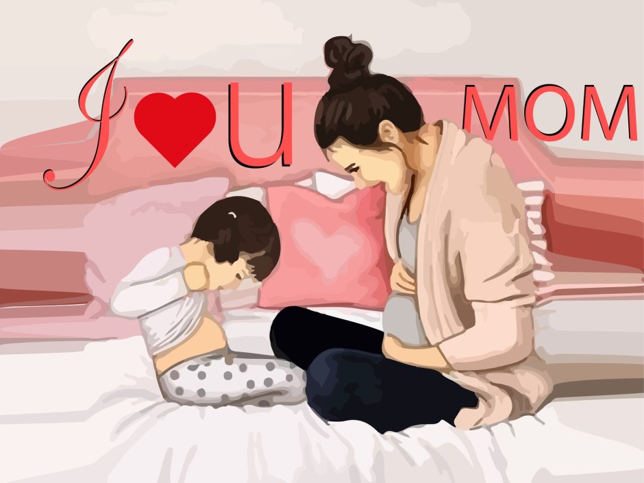 Mom and daughter drawing