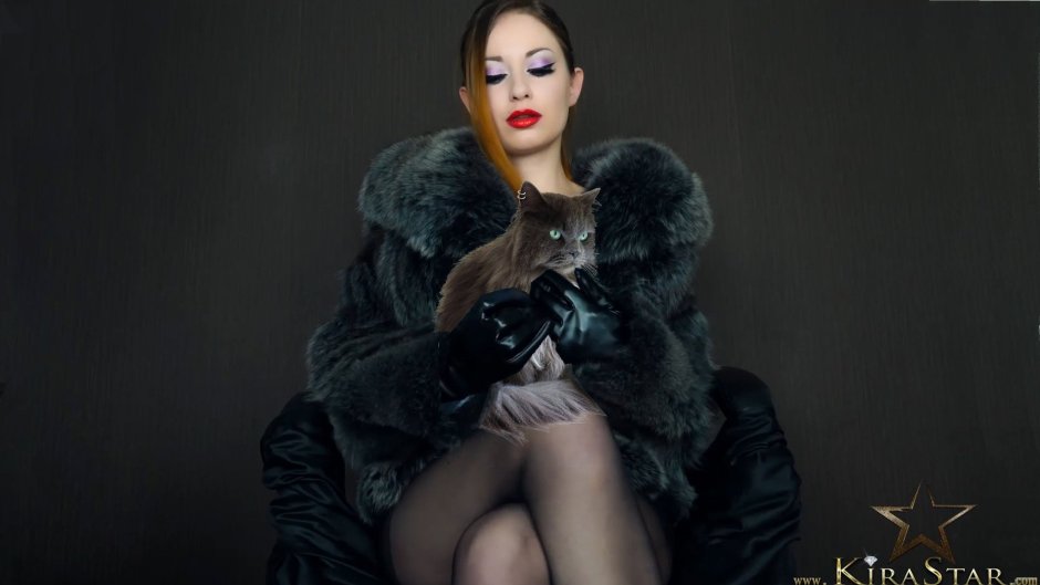 Women in a fur coat and boots