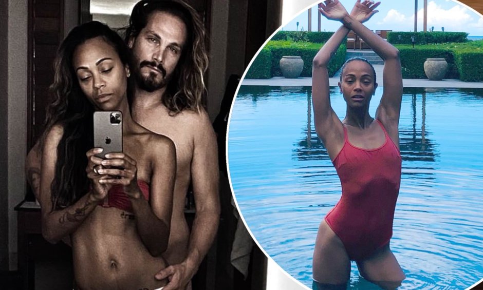 Zoe Saldana on a yacht