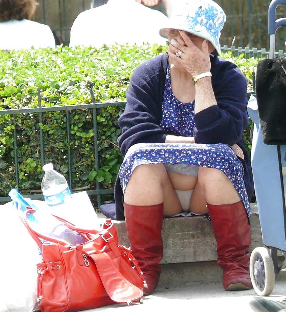 Under the skirt of elderly women