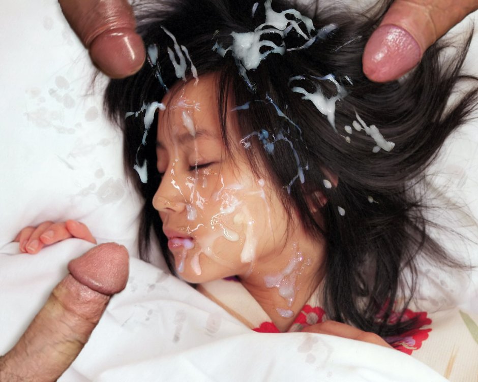 Cum in a big -breasted Asian