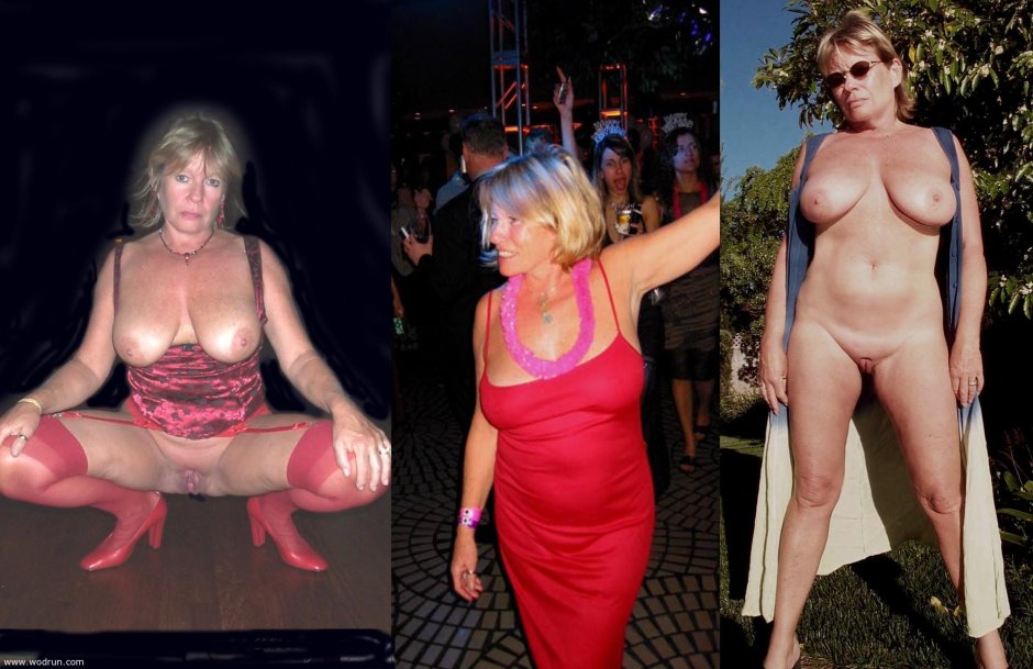 Naked mature in clothes and without